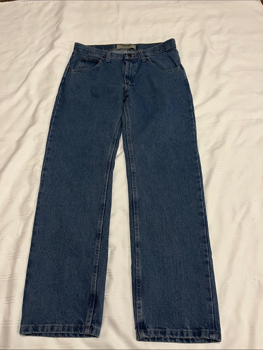 Wrangler Men's Straight Jeans in Dark Blue Denim
